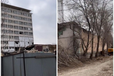 В Атырау стартовал демонтаж здания гостиницы «Ақ Жайық»