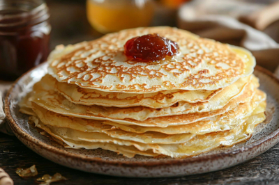 Блины без яиц и молока &mdash; вкуснятина для постящихся и не только: смешиваем воду, муку &mdash; и жарим